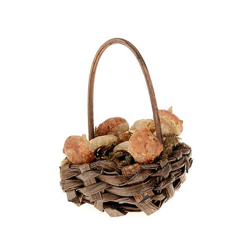 Nativity set accessory, basket of mushrooms 2