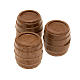 Nativity set accessory, set of 3 dark wood-effect barrels s1