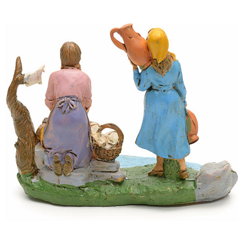 Lavandaia e donna con anfora presepe cm 10 2