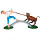 Nativity scene accessory, boy with a calf on bridge s1