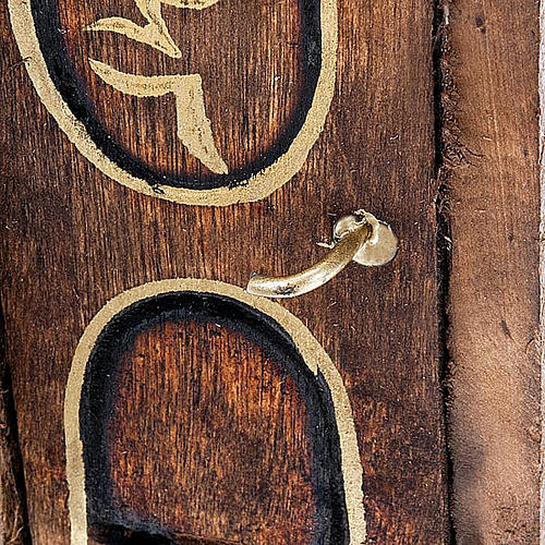 Nativity set accessory, set of wooden doors 2pcs 2