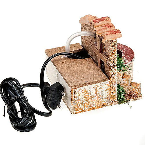 Fontana presepe elettrica tegole muschio 2.5 watt 2