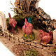 Galline e piante con staccionata ambientazione 8-10 cm s2