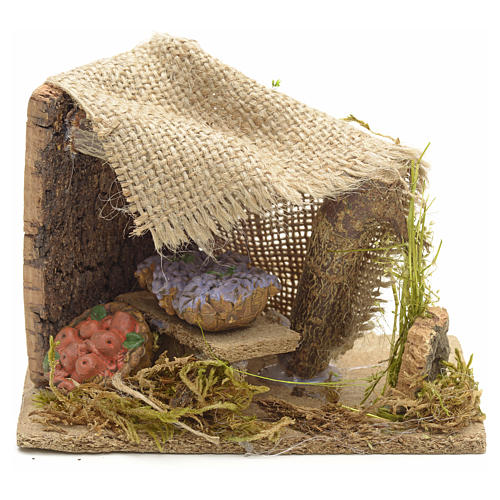 Nativity set accessory, vegetable stall with windows and porch 1