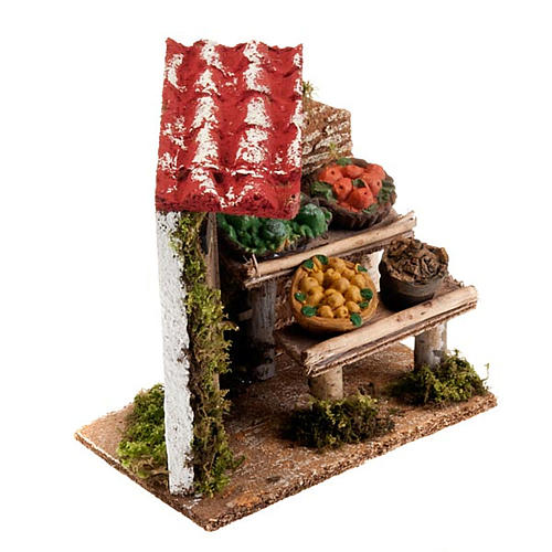 Nativity set accessory, fruit stall with porch and door 2