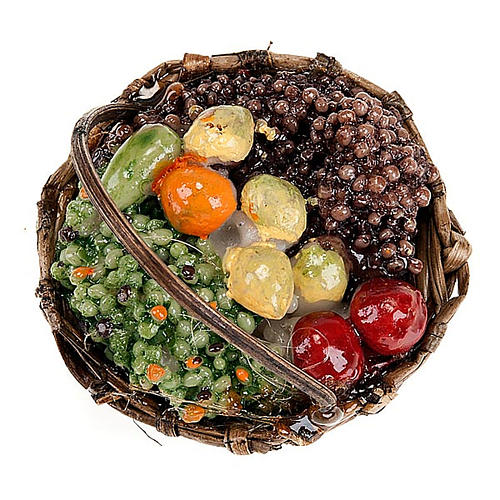 Cestino di frutta varia con manico presepe fai da te 2