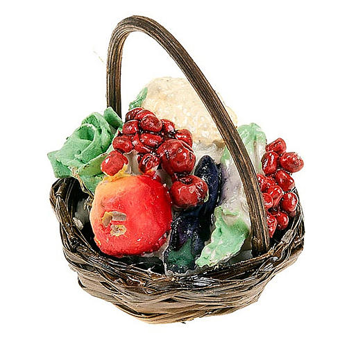 Nativity set accessory, vegetables basket with handle 2