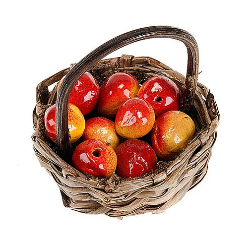 Nativity set accessory, basket of red apples 1