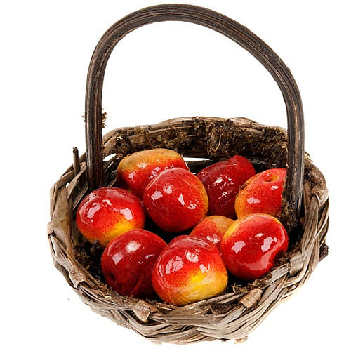 Nativity set accessory, basket of red apples 2