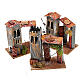 Nativity set accessory, paperboard house with porch. 3 pieces. s2