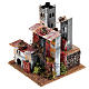 Nativity set accessory, paperboard houses with crenellated roof s1