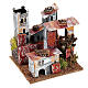Nativity set accessory, paperboard houses with crenellated roof s2
