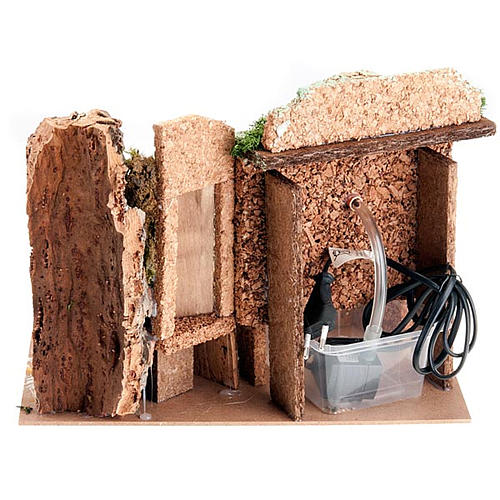Fuente con escalera y puerta para pesebre, eléctrica 2 V 2