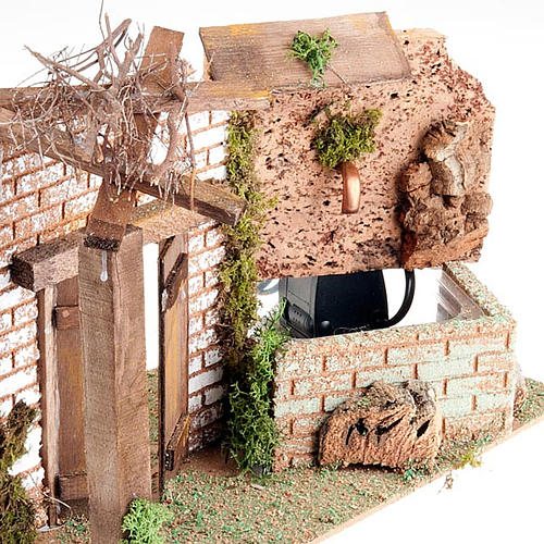 Fontana presepe elettrica tettoia e porta 6 watt 3