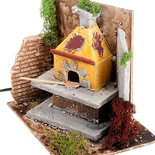 Horno para el pesebre con pala y chimenea 3