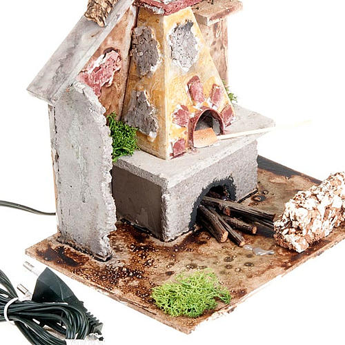 Horno para pesebre a corriente pala y chimeneas 24x16x16 2