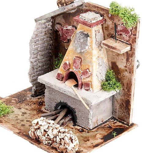 Horno para pesebre a corriente pala y chimeneas 24x16x16 3