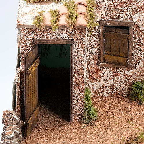 Nativity scene, village and electrical fountain 5