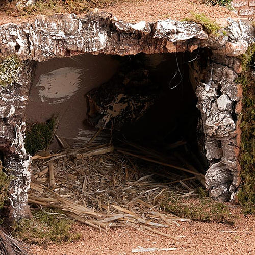 Grotta per presepe: borgo e fontana 60x40x50 4