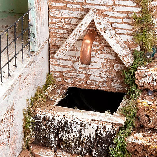 Cueva belén: escalera, fuente, burgo 60 x 40 x 50 cm. 4