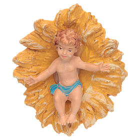 Statue Gesù Bambino: Bambinello in culla per presepe cm 13 Statue Gesù Bambino: Bambinello in culla per presepe cm 13