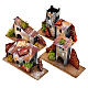 Nativity set accessory, coloured paperboard mixed houses s1