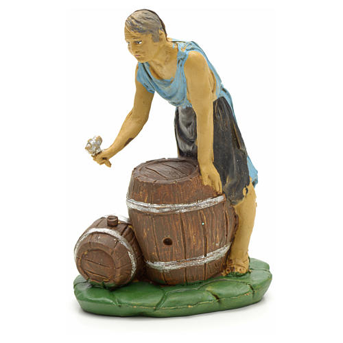 Nativity set figurine, Woman with barrels 10cm 1