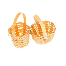 Nativity set accessory, set of 2 wicker baskets
