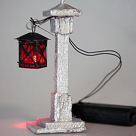 Lampione led per presepe 14 cm