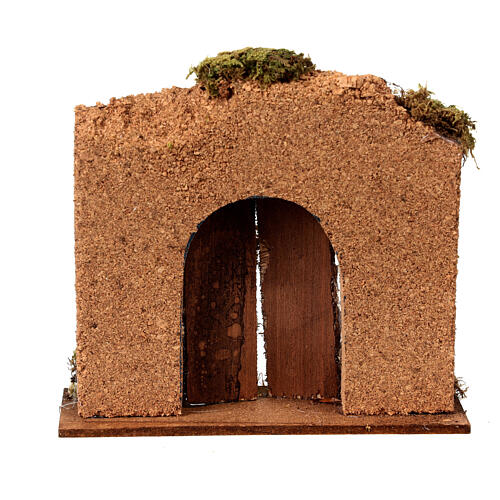 Nativity set accessory, cork wall with arch door 3