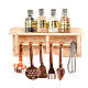 Nativity set accessory, kitchen top with tools and spices s1