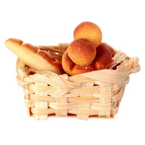 Nativity set accessory, wicker basket with table cloth wine brea 3