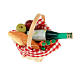 Nativity set accessory, wicker basket with table cloth wine brea s1