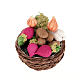 Nativity set accessory,wicker basket with turnips and vegetables s1