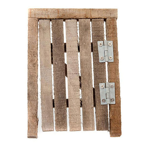 Porta in legno con stipite e cardini per presepe 2