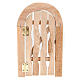 Puerta de madera con jamba arco y bisagras para el belén s2