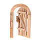 Porta in legno con stipite ad arco e cardini per presepe s1