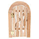Porta in legno con stipite ad arco e cardini per presepe s2
