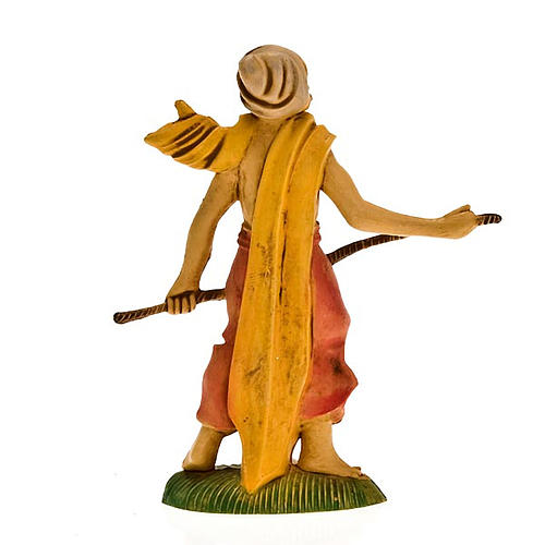 Nativity figurine, shepherd with stick and turban 8cm 2