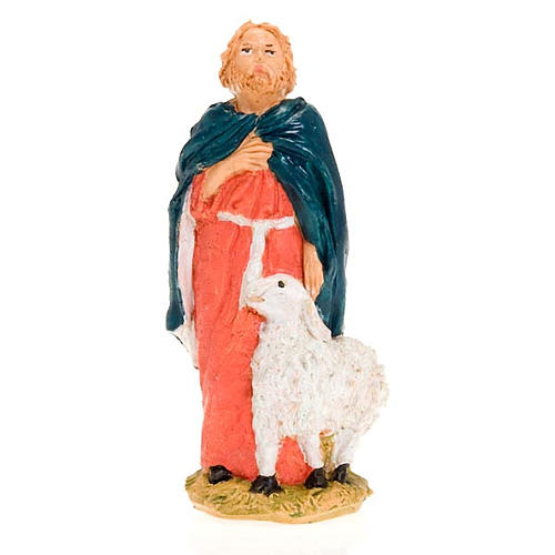 Nativity figurine 13cm, standing shepherd with sheep 1