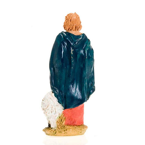 Nativity figurine 13cm, standing shepherd with sheep 2