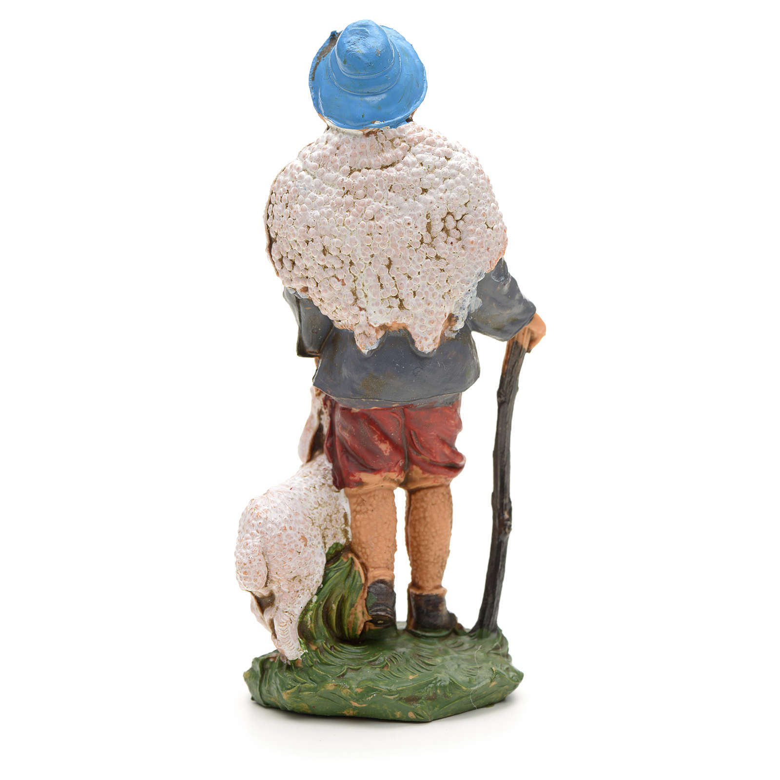 Nativity figurine, shepherd with sheep and stick 10cm online sales on