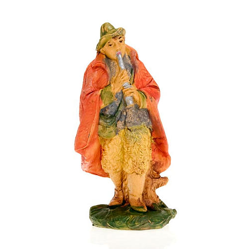 Nativity figurine, shepherd fife and cloak 10cm 1