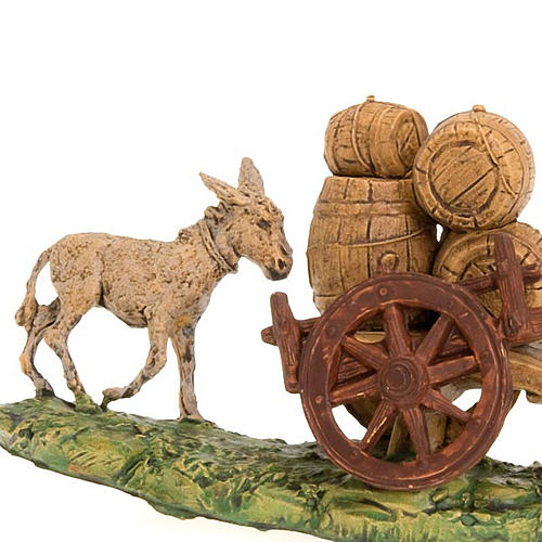 Carro con botti e asini 10 cm 4