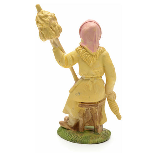 Nativity figurine, sitting woman spinning 8cm 2