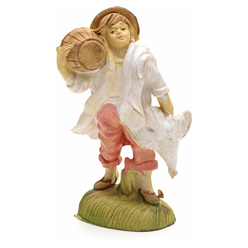 Nativity figurine, farmer with cask on shoulder 8cm 1