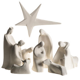 Nativity scene, Adoration in fire clay, 32,5cm