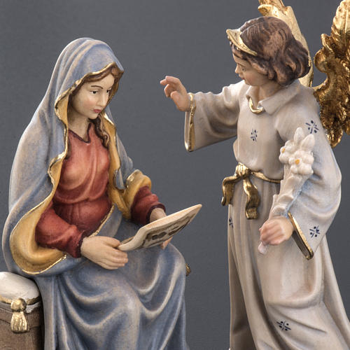 Anuncio del ángel a la Virgen María madera pintada 5