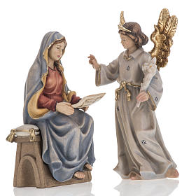 Anunciação do Anjo a Maria madeira pintada
