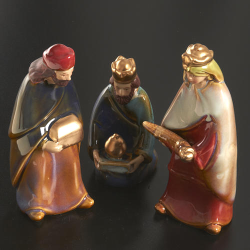 Nativity scene full set in ceramic, 11 figurines, 15 cm 3